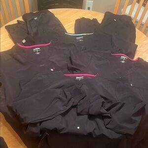 Lot of Black Scrub Set with Pink Trim